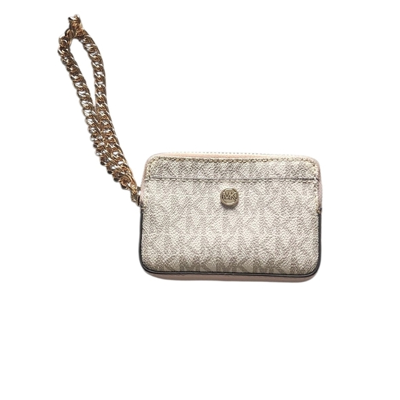 Michael Kors Handbags - Michael Kors Beige Wristlet with Gold Chain